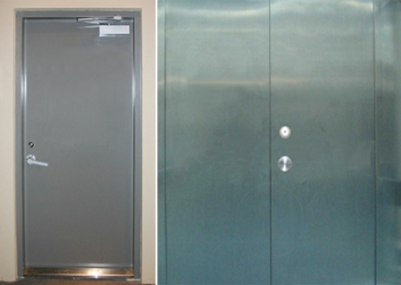 The steel door is sealed