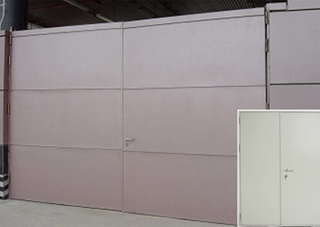 Ordinary steel doors open